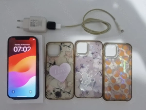 telefon iPhone 12 5G 128GB Blue + alimentator + 3 x huse + cutie originala