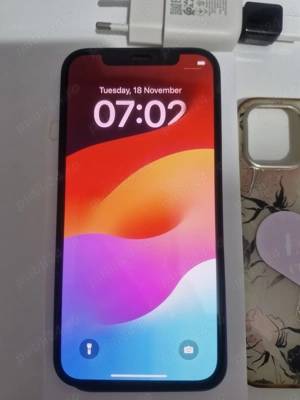 telefon iPhone 12 5G 128GB Blue + alimentator + 3 x huse + cutie originala - imagine 2