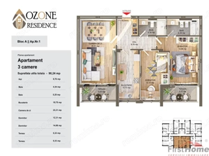 Apartament 3 camere, 90mp utili, de vanzare in complex Ozone City - imagine 6