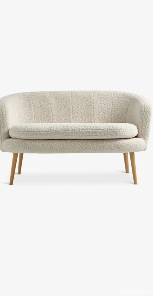 Canapea + fotoliu alb (plusat) alb murdar