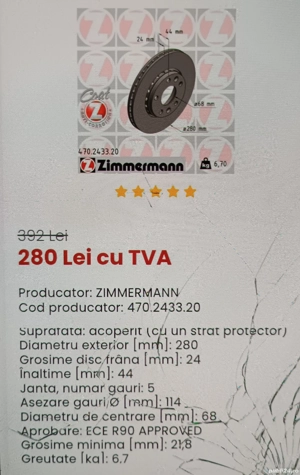 Discuri frână față, bujii,cablu frână - NOI  - imagine 2