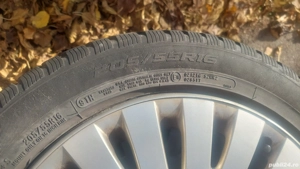 set 4 buc jenti tabla cu anvelope 205/55 R16 si capace originale vw - imagine 2