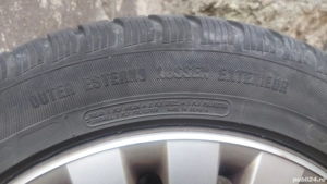 set 4 buc jenti tabla cu anvelope 205/55 R16 si capace originale vw - imagine 3