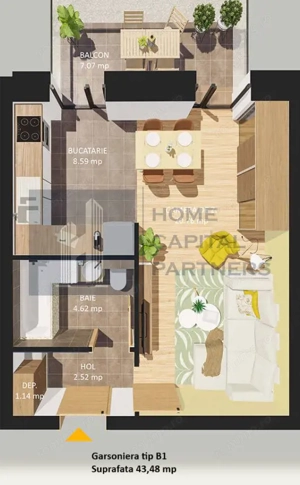 Garsonieră luminoasă, într-un bloc exclusivist din centrul Capitalei - imagine 3