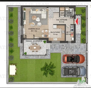 Vila individuala cuplata, in complex rezidential modern, cu 4 camere, toate utilitatile, Drumul Tabe - imagine 4