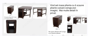 Vind set masa pliabila cu 6 scaune