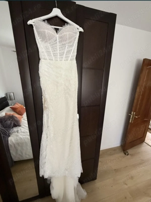 Rochie de mireasa Casa de moda Wona facuta pe comanda din dantela chantilly - imagine 3