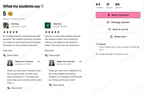 Carmen C. English Tutor