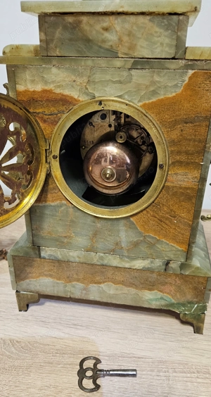 Ceas de semineu cu pendul Japy Freres - 3 piese Onix - imagine 5