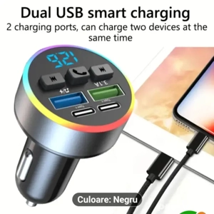 Incarcator telefon pentru masina cu mp 3 player și Bluetooth  - imagine 2