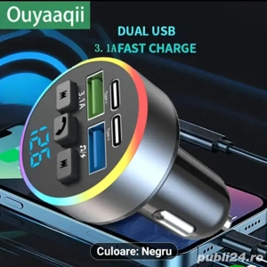 Incarcator telefon pentru masina cu mp 3 player și Bluetooth  - imagine 5