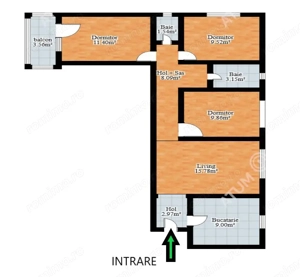 Apartament cu 4 camere 2 bai si balcon etaj 1 zona Rahovei din Sibiu - imagine 9