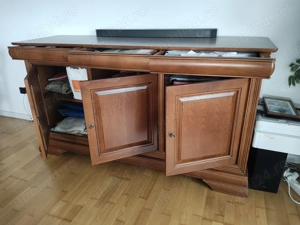 Comodă inalta cu 3 uși, 3 sertare, frumoasa, Lemn masiv LOUIS PHILIPPE, de la Mobexpert, perfecta st