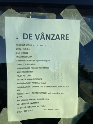 Scenic 1.9 diesel, 131 cp, 2006, euro 4 - imagine 6