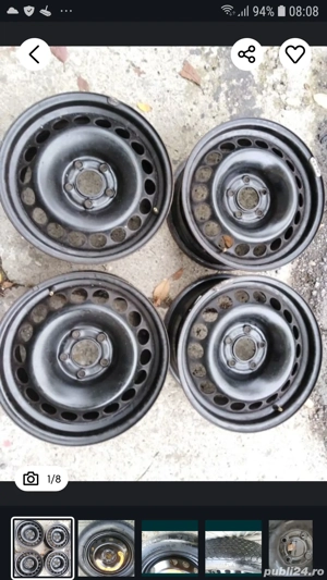 Jante Audi VW 16, gaura centrala normala sau mare, capace originale