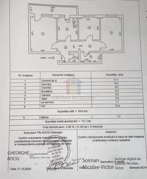 Apartament 3 camere Radu Negru etaj 2+balcon 7m - imagine 2