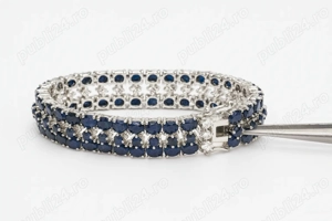 Brățară vintage prețioasă cu safire naturale în argint