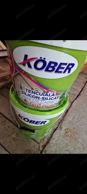 Tencuială decorativă kober, alb piper, 4 găleți de 25 kg