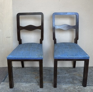 Set 2 Scaune Vintage cu sezut tapitat si cadru din lemn; Scaun