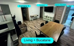 Apartament Tatarasi de locuit sau spatiu birouri 3 camere, 55 mp, demisol, mobilat și utilat complet