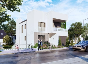 Casă modernă în Cisnădioara / Cisnădie – vedere către Cetatea Cisnădioara