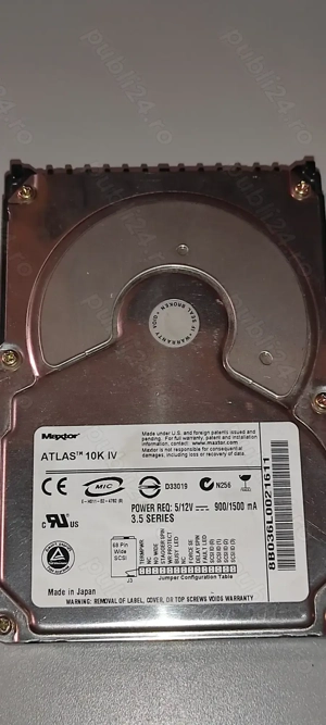 hardul din imagine pret 800 ron  MAXTOR ATLAS 10 K IV - 36 gb