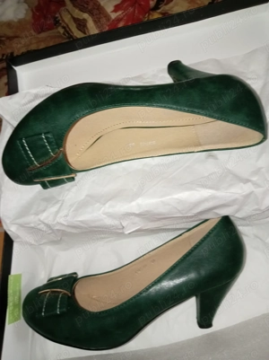 Pantofi de calitate size 38* toc 6cm. Platino - imagine 2