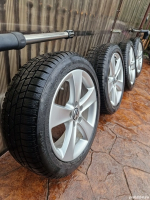 Jante aliaj VW originale R17 ( golf passat jetta)+iarnă Continental - imagine 3