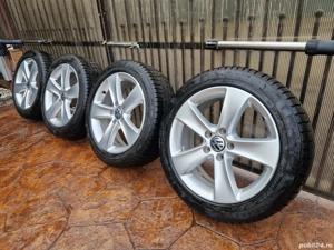 Jante aliaj VW originale R17 ( golf passat jetta)+iarnă Continental - imagine 2