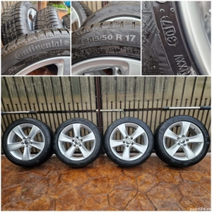 Jante aliaj VW originale R17 ( golf passat jetta)+iarnă Continental - imagine 5