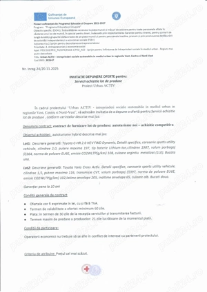 INVITAȚIE DEPUNERE OFERTE pentru: Servicii achizitie lot de produse Proiect Urban ACTIV