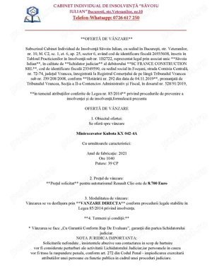 Miniexcavator Kubota KX 042-4A Transport   Testare Incluse  - imagine 2