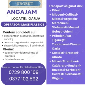 Operatori mase plastice - OARJA, JUD. ARGES