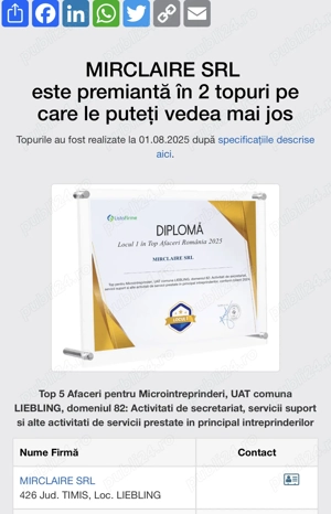 SRL in Topul Firmelor 2025, website, 0 datorii, ideal pt investitii