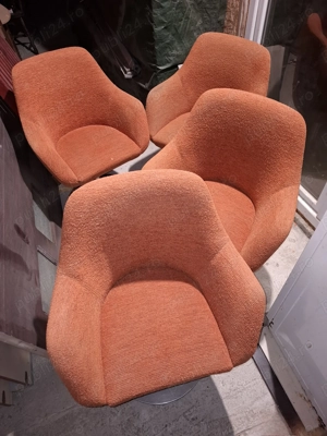 Scaune rotative tesatura cu picioare metalice pt. dining living. - imagine 3