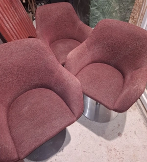 Scaune rotative tesatura cu picioare metalice pt. dining living. - imagine 2