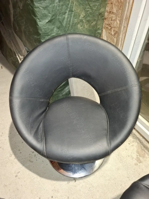 Scaune rotative din  piele ecologica cu picioare metalice pentru dining living. - imagine 4