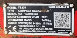 Miniexcavator Takeuchi TB225 - imagine 8