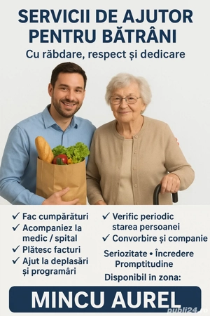 Ofer ajutor persoane vârstnice județul Brăila 