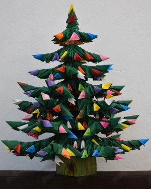 Brazi de Craciun origami 3D - imagine 3