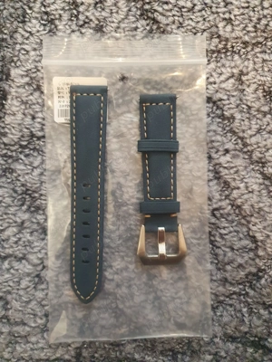 Curea ceas piele albastra 20mm cu sistem Quick release