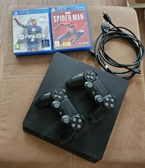 PS4 Slim 1Tb + 2 controllere + Spider-Man  - imagine 2