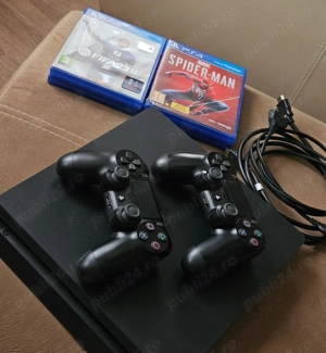 PS4 Slim 1Tb + 2 controllere + Spider-Man  - imagine 3