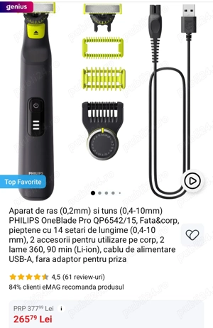 Aparat Gillette one blade 360 nou.