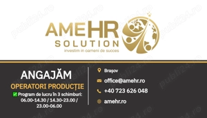 Angajăm Operatori producție