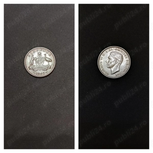 Moneda argint 6 Pence, AUSTRALIA, 1942