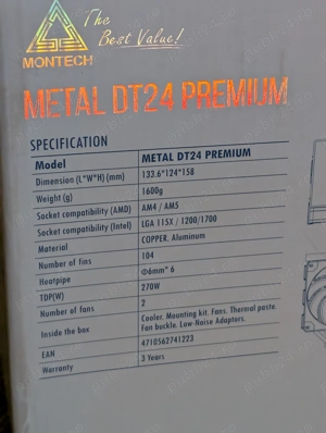 Cooler CPU Montech Metal DT24 ARGB Premium - imagine 7