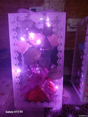 Cutie cu trandafiri de sapun cu led 