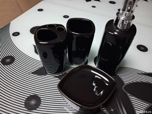 set de baie ceramica negru 