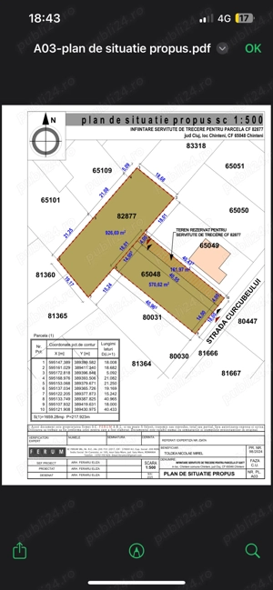 Teren de vânzare chinteni Cluj.